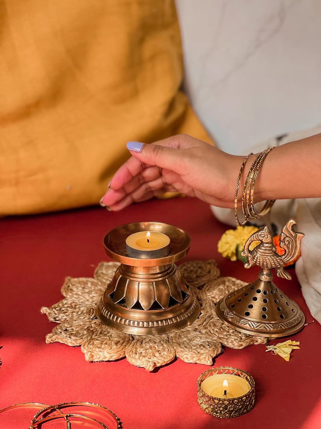 Konark Brass Loban Lamp | Dhuni | Dhoop Dani  | Incense Burner