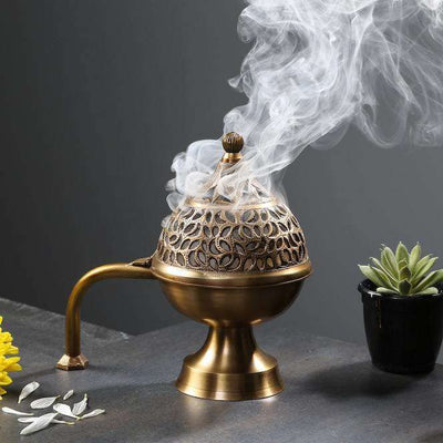 Brass Heritage Handheld Loban Burner Dhoop Dani