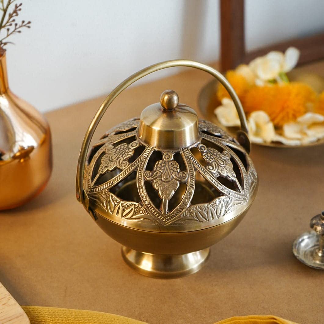 Vintage Brass Loban Lamp | Dhuni | Dhoop Dani  | Incense Burner