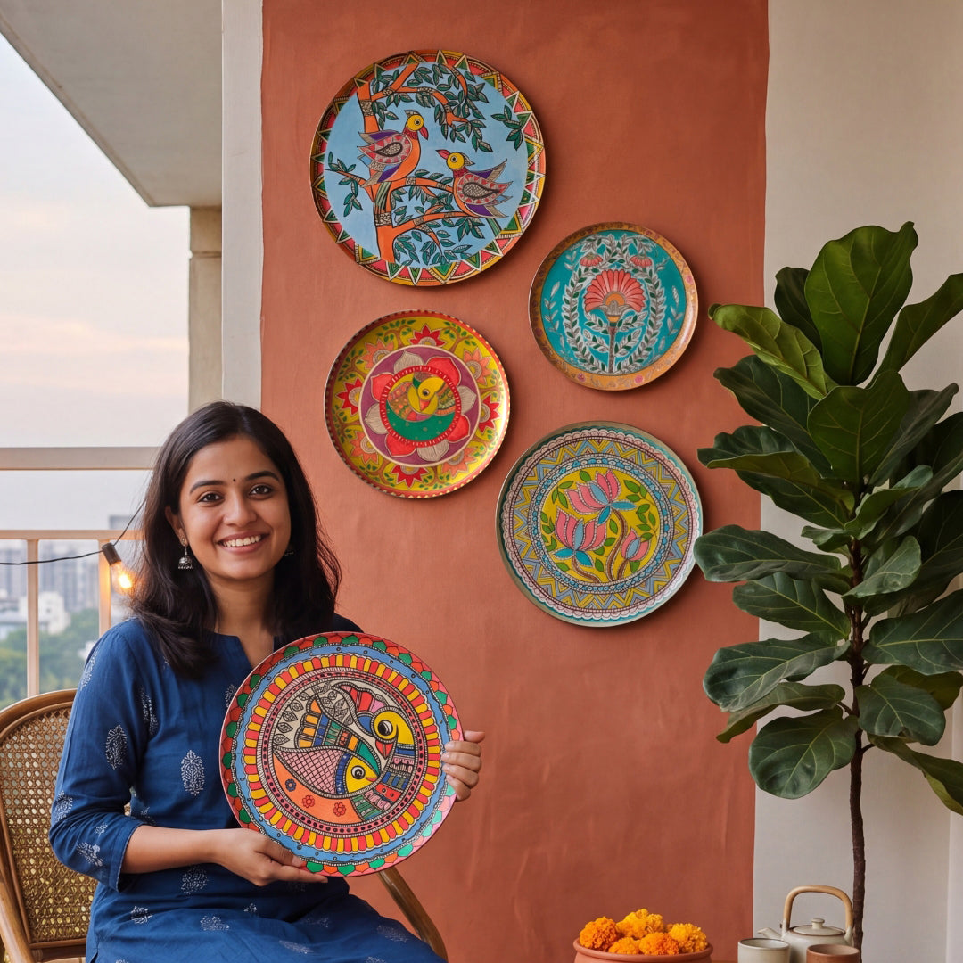 Madhubani Wall Plates- Set of 5