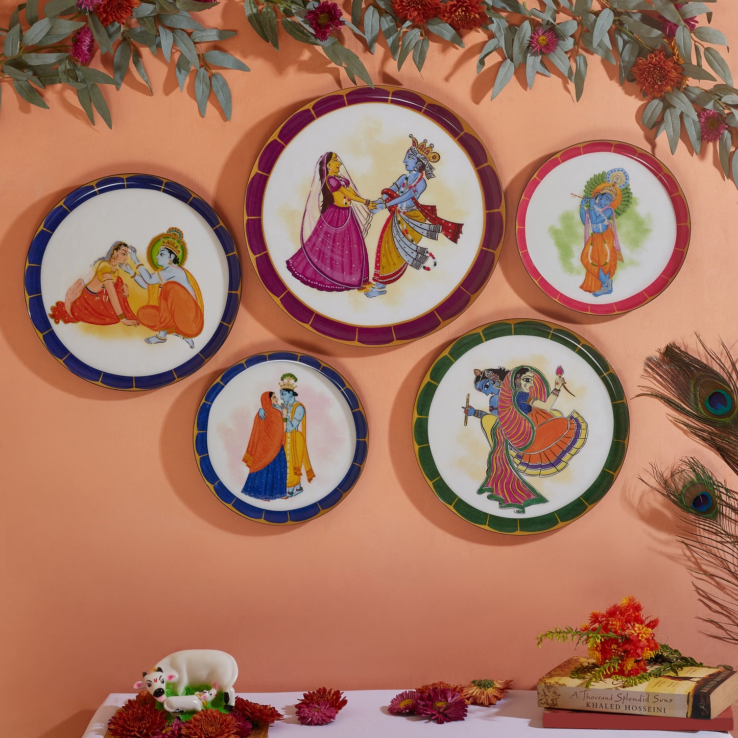 Krishna Leela Wall Plates - Set of 5