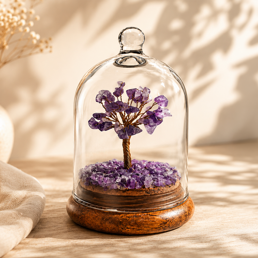Dome Crystal Wish Tree- Amethyst comes in a Gift Box