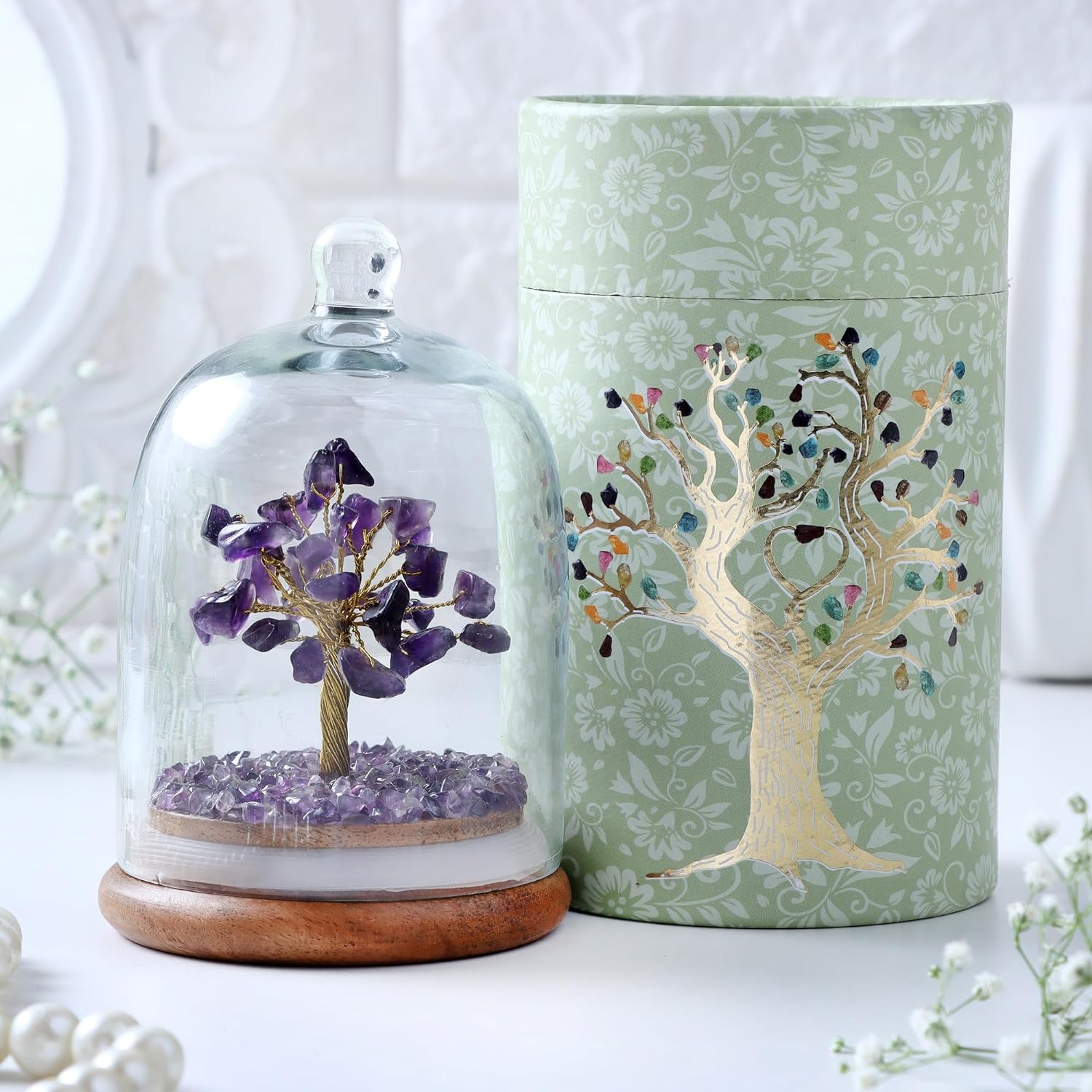 Dome Crystal Wish Tree- Amethyst