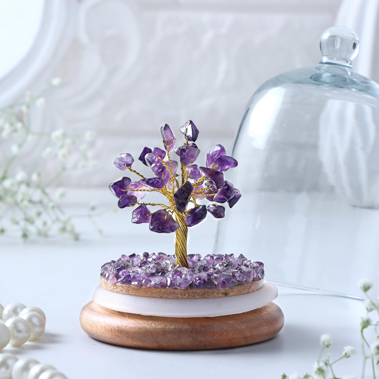 Dome Crystal Wish Tree- Amethyst