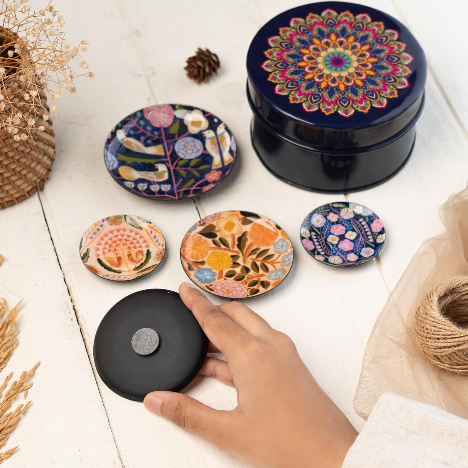 Kashmiri Fridge Magnets- Set of 5