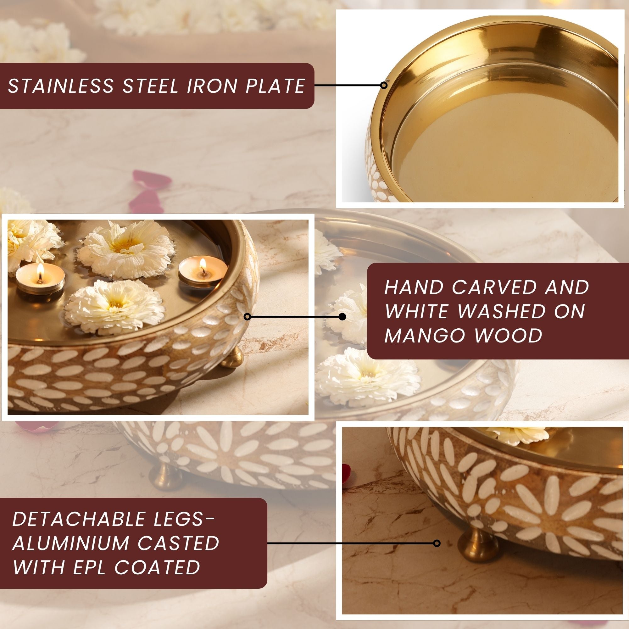 Vrinda-Handcarved Wooden Urli