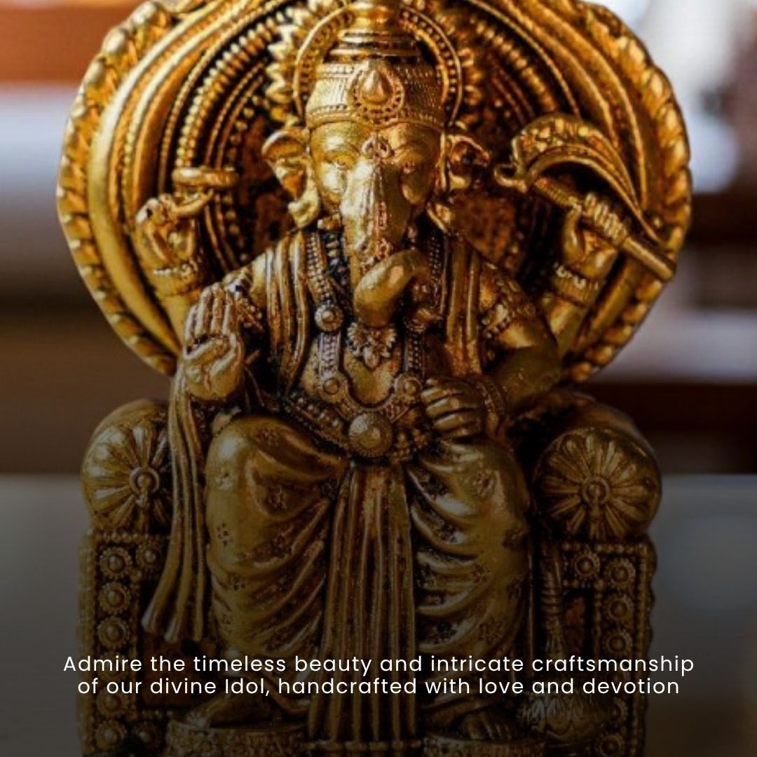 Handmade Brass Ganesha Idol for Car Dashboard | Lalbaugcha Raja Ganpati Murti