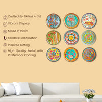 Madhubani Wall Plates - Set of 9