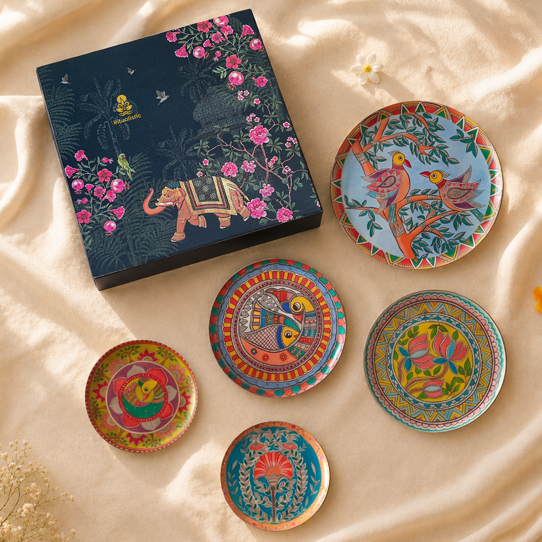 Madhubani Wall Plates- Set of 5