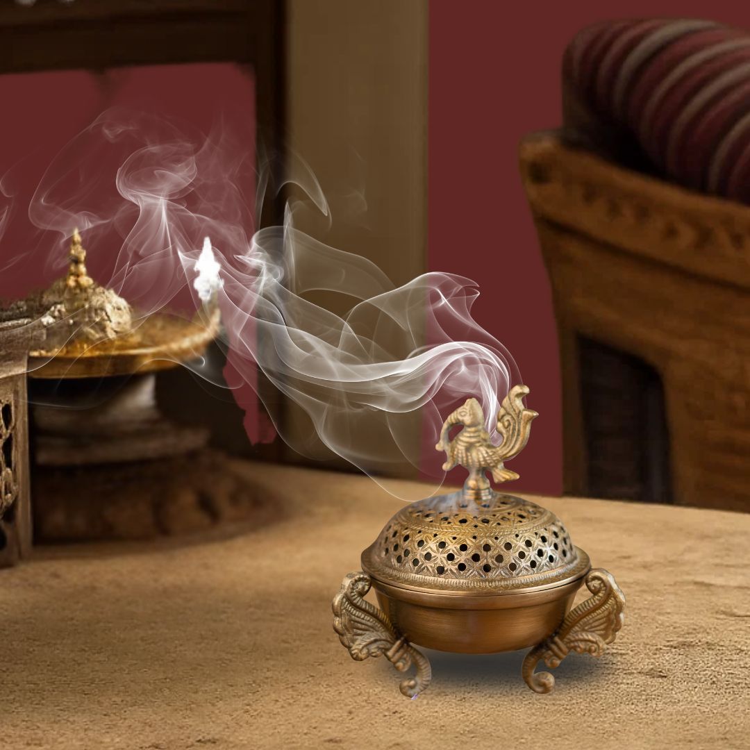 Sanchi Brass Loban lamp / Dhoop Dani / Dhuni