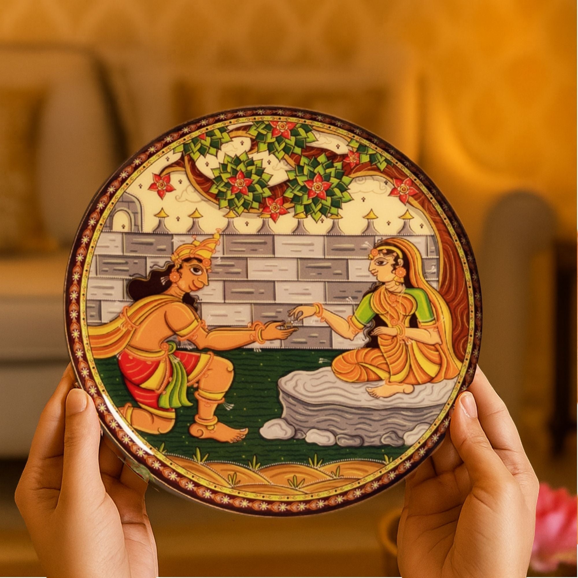 Ramayan Bengal Pattachitra Wall Plates -Set of 9
