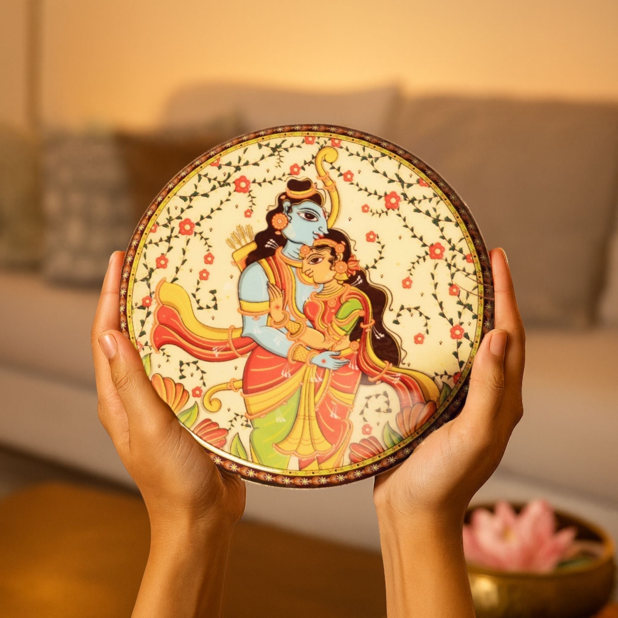 Ramayan Bengal Pattachitra Wall Plates -Set of 9