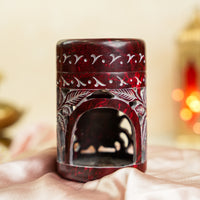 Neerja Maroon Hand Carved Lotus Soapstone Burner Diffuser
