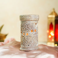Gulzar White Flower Hand-carved Soapstone Burner Diffuser
