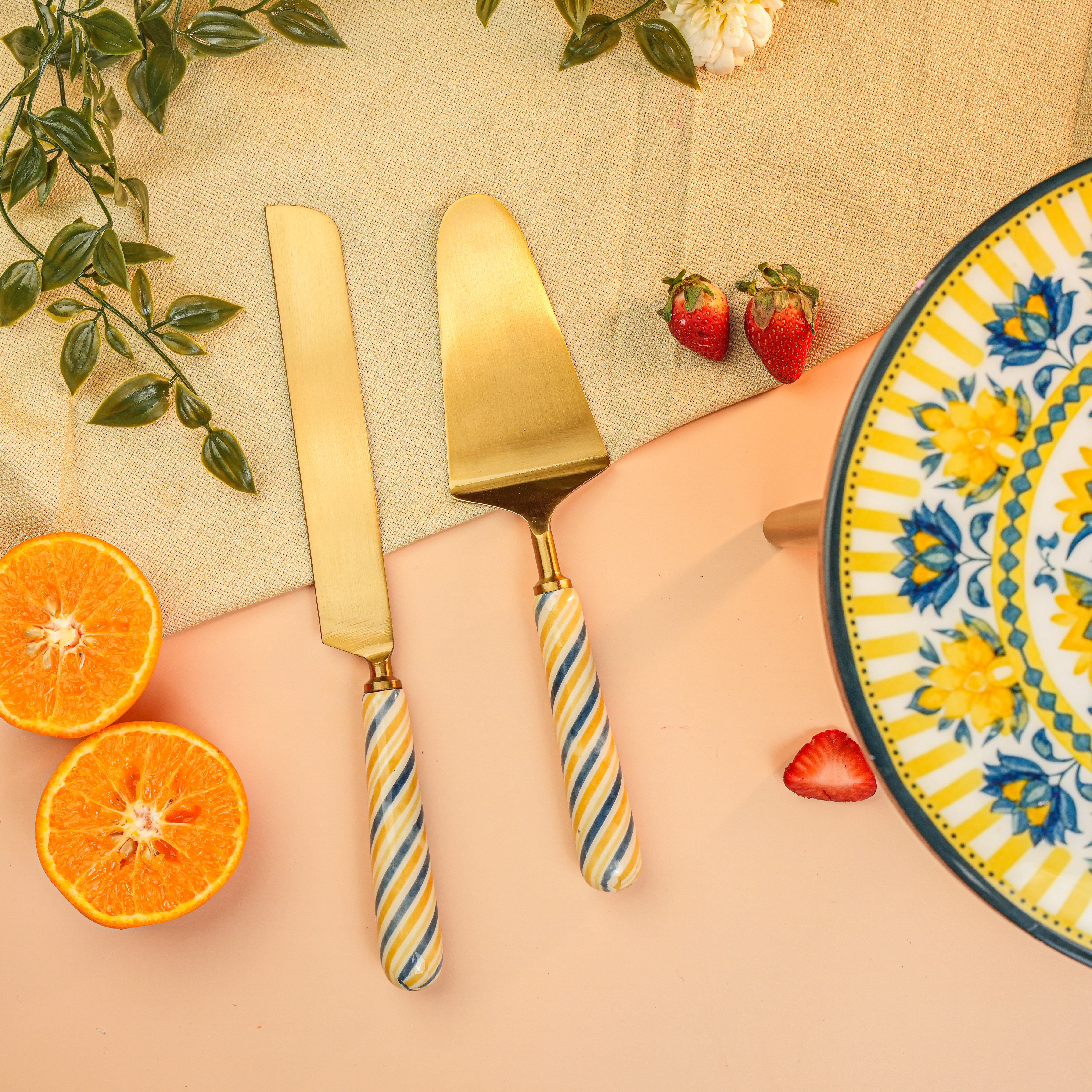 Mandala Cake Knife and Server -Set of 2