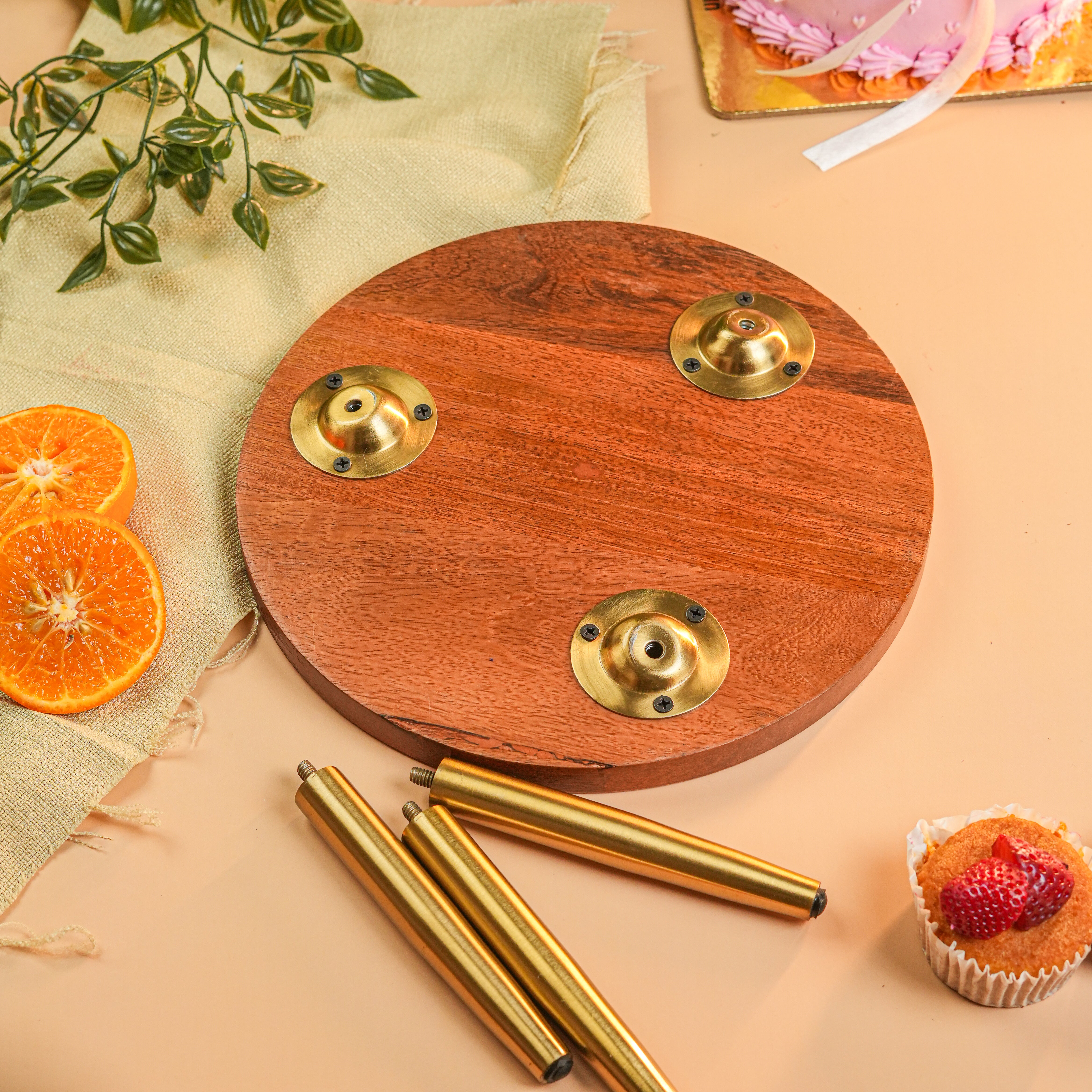 Mandala Collapsible Wooden Cake Stand