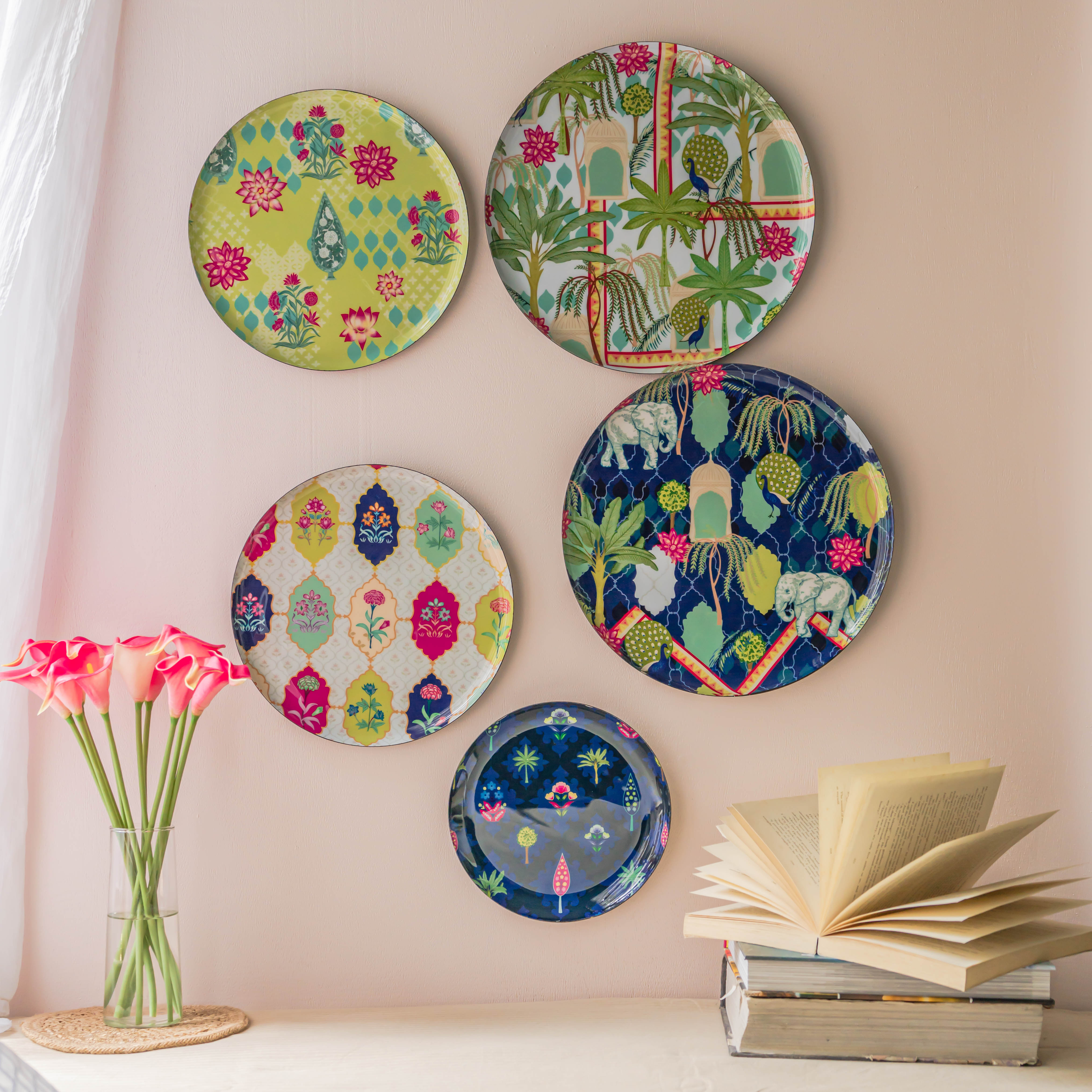 Jaipur Haveli Wall Plates- Set of 5