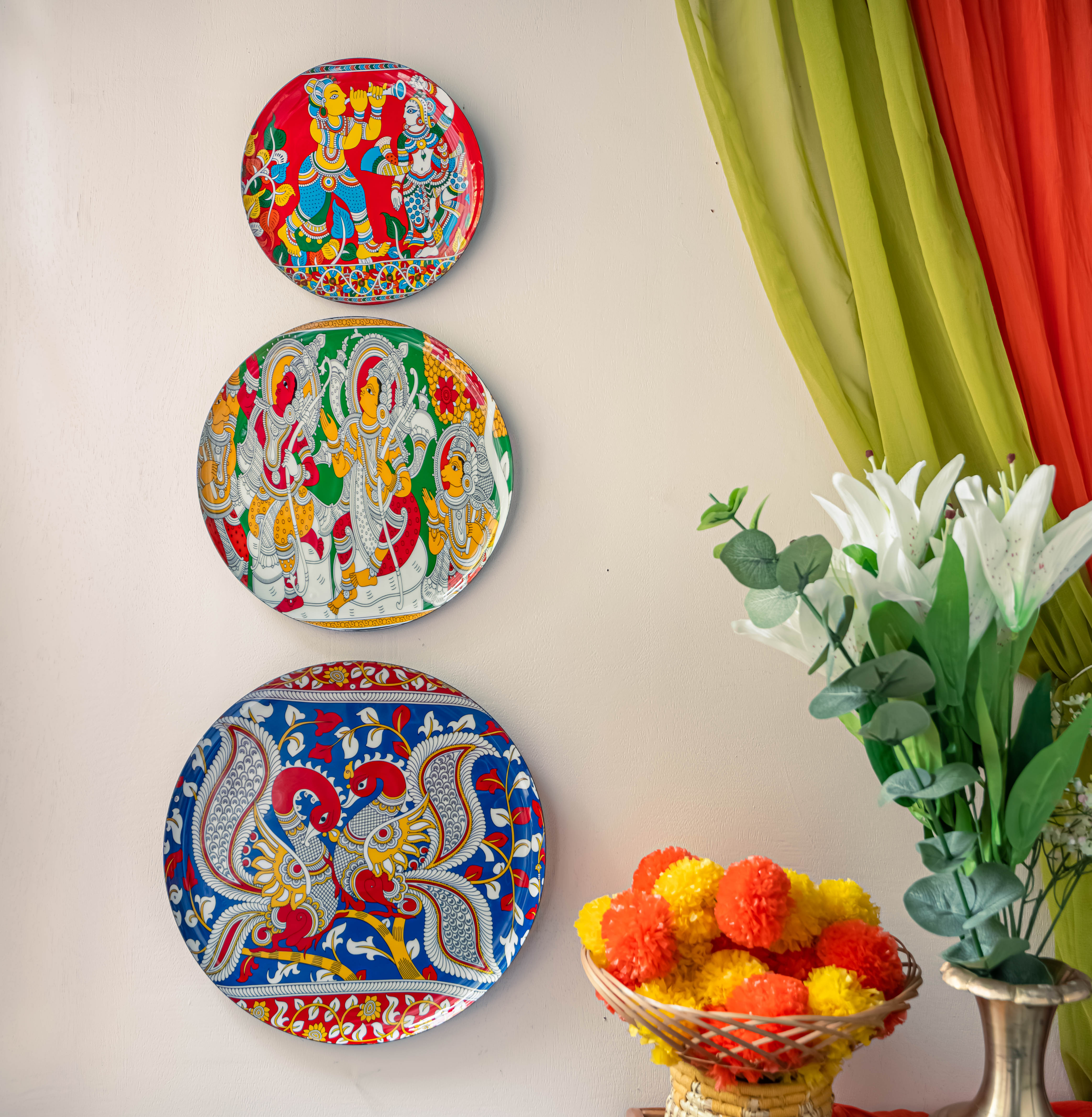 Kalamkari Wall Plates- Set of 3