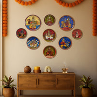 Navdurga Navratri Mata ni Pachhedi Wall Plates - Set of 9