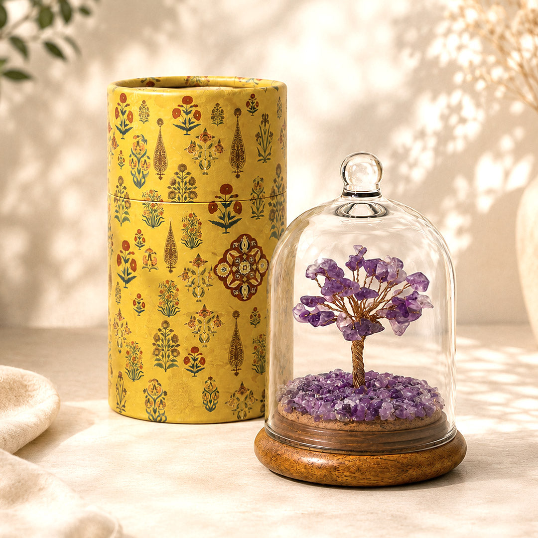 Dome Crystal Wish Tree- Amethyst comes in a Gift Box