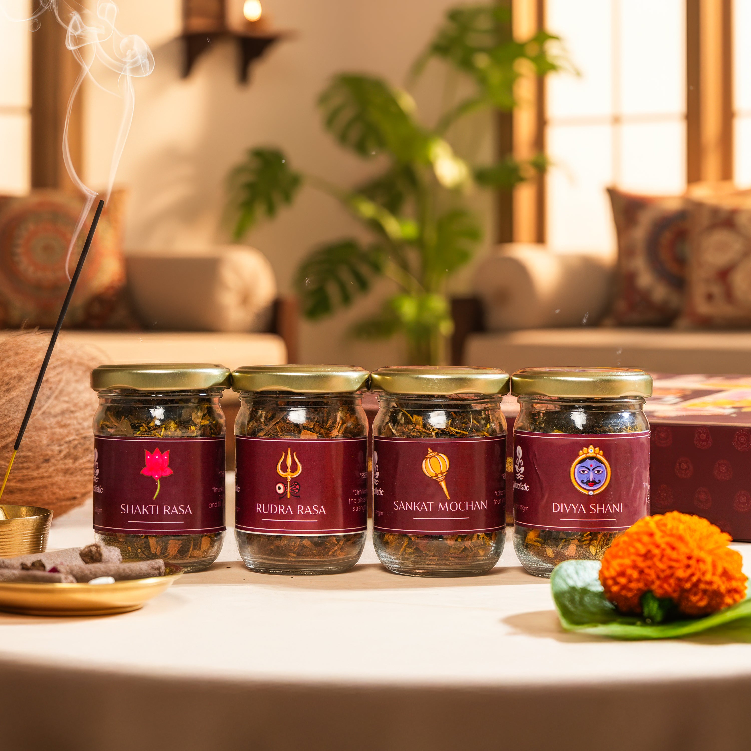 Hawan Samagri Ritual Kit – Set of 4 Sacred Offerings (45 gm each)