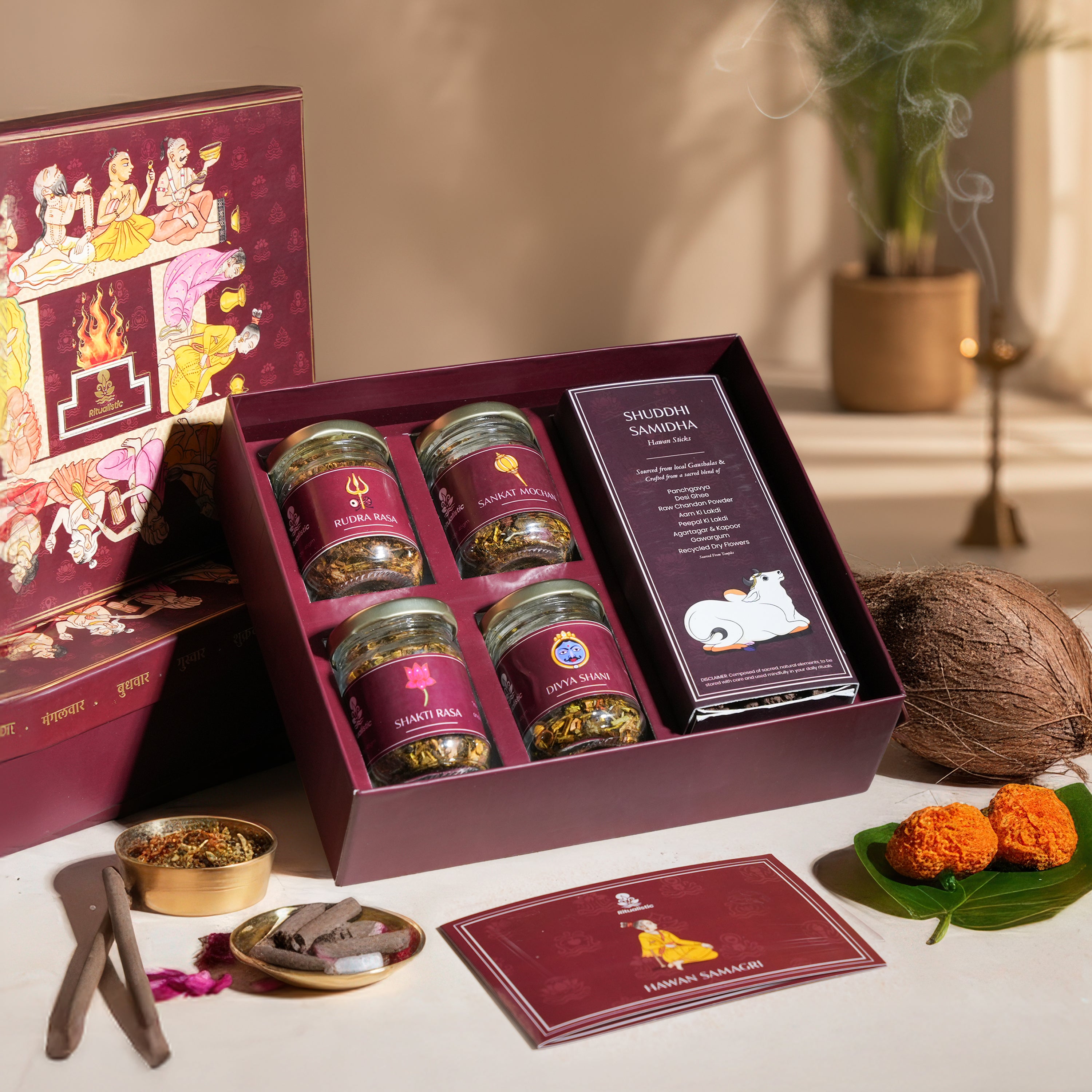 Hawan Samagri Ritual Kit – Set of 4 Sacred Offerings (45 gm each)