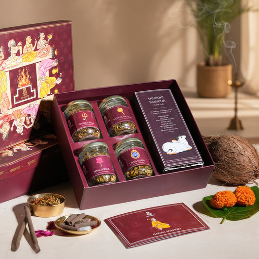 Hawan Samagri Ritual Kit – Set of 4 Sacred Offerings (45 gm each)