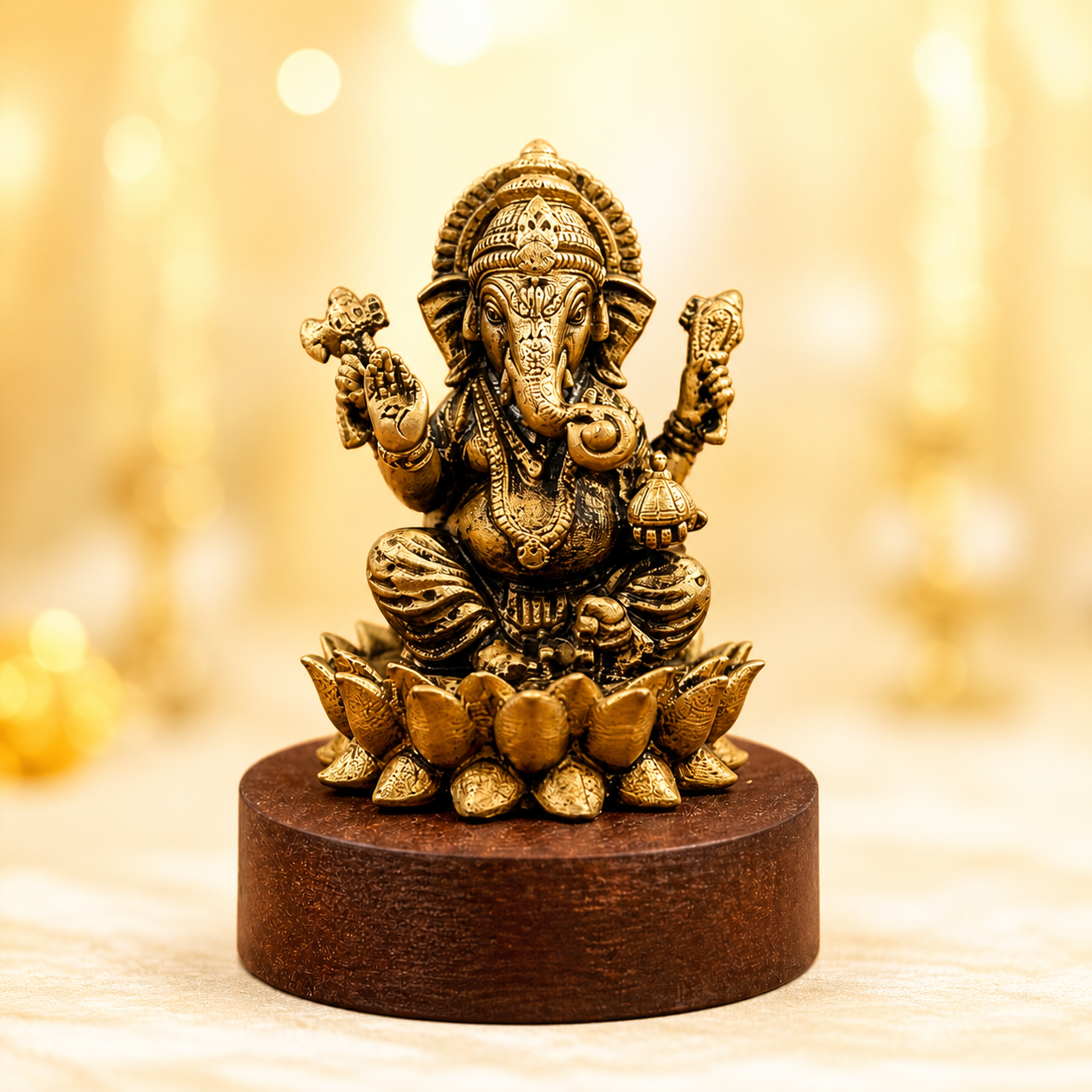 Padmasan Ganapati-Brass Cardashboard Idol