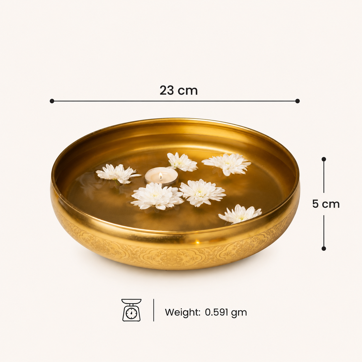 Maitri Brass Plated Urli