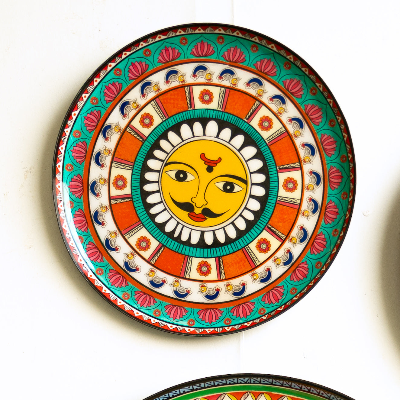 Mithila Madhubani Wall Plates - Set of 5