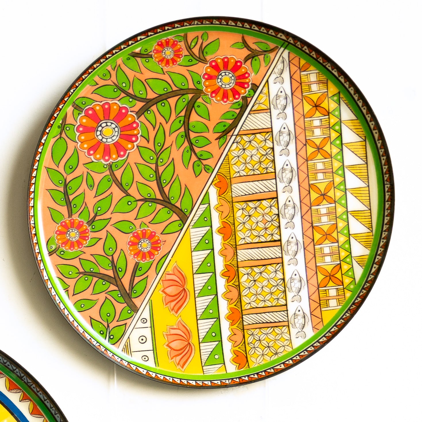 Mithila Madhubani Wall Plates - Set of 5