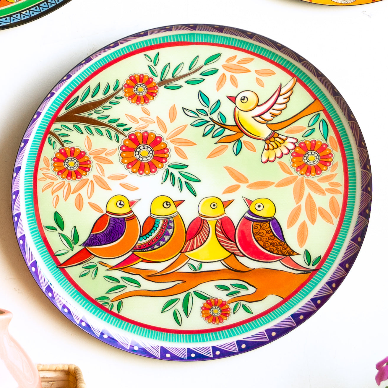 Mithila Madhubani Wall Plates - Set of 5