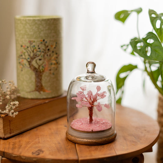 Dome Crystal Wish Tree- Rose Quartz