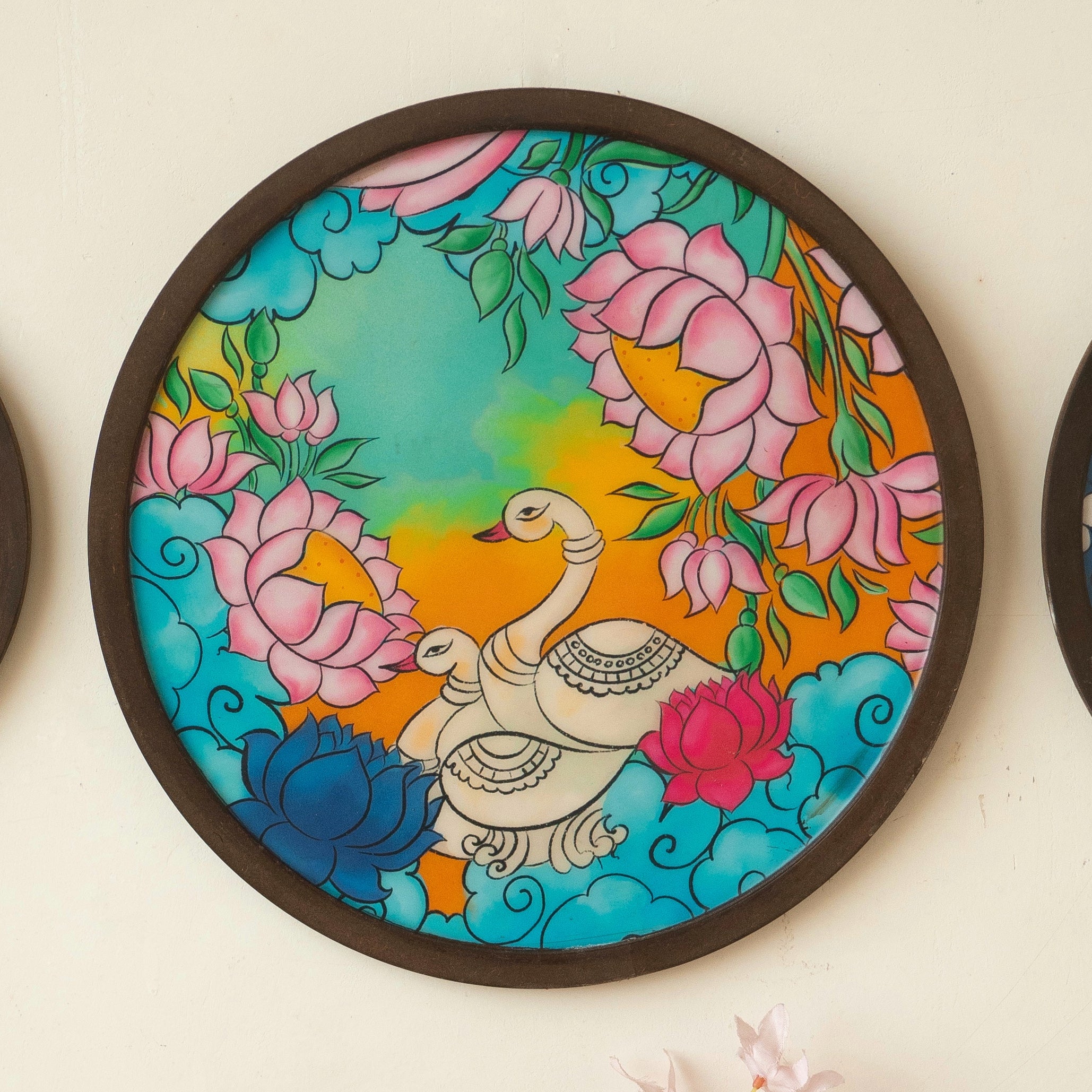 Kerala Mural Wall Plates - Set of 3