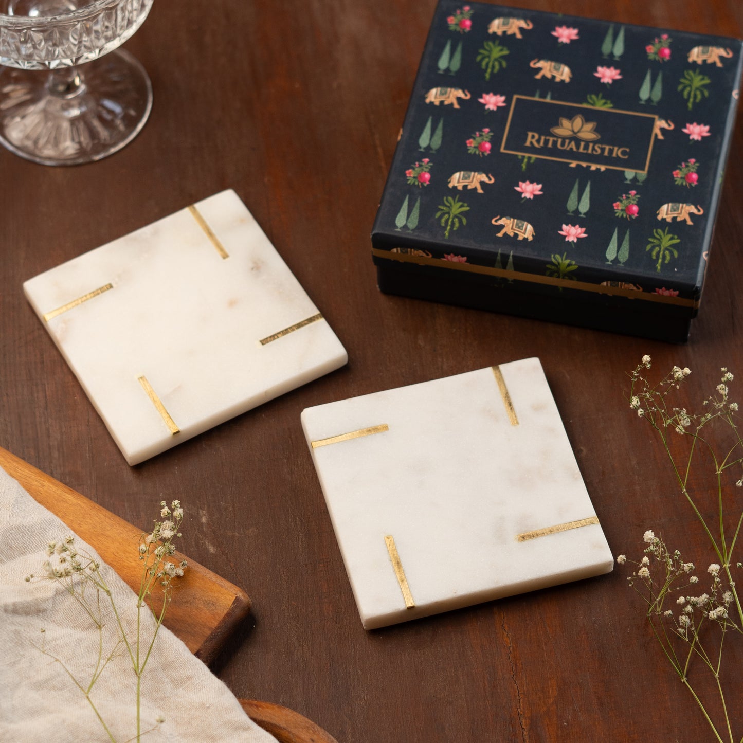 Marble Minar Coasters- Set of 2