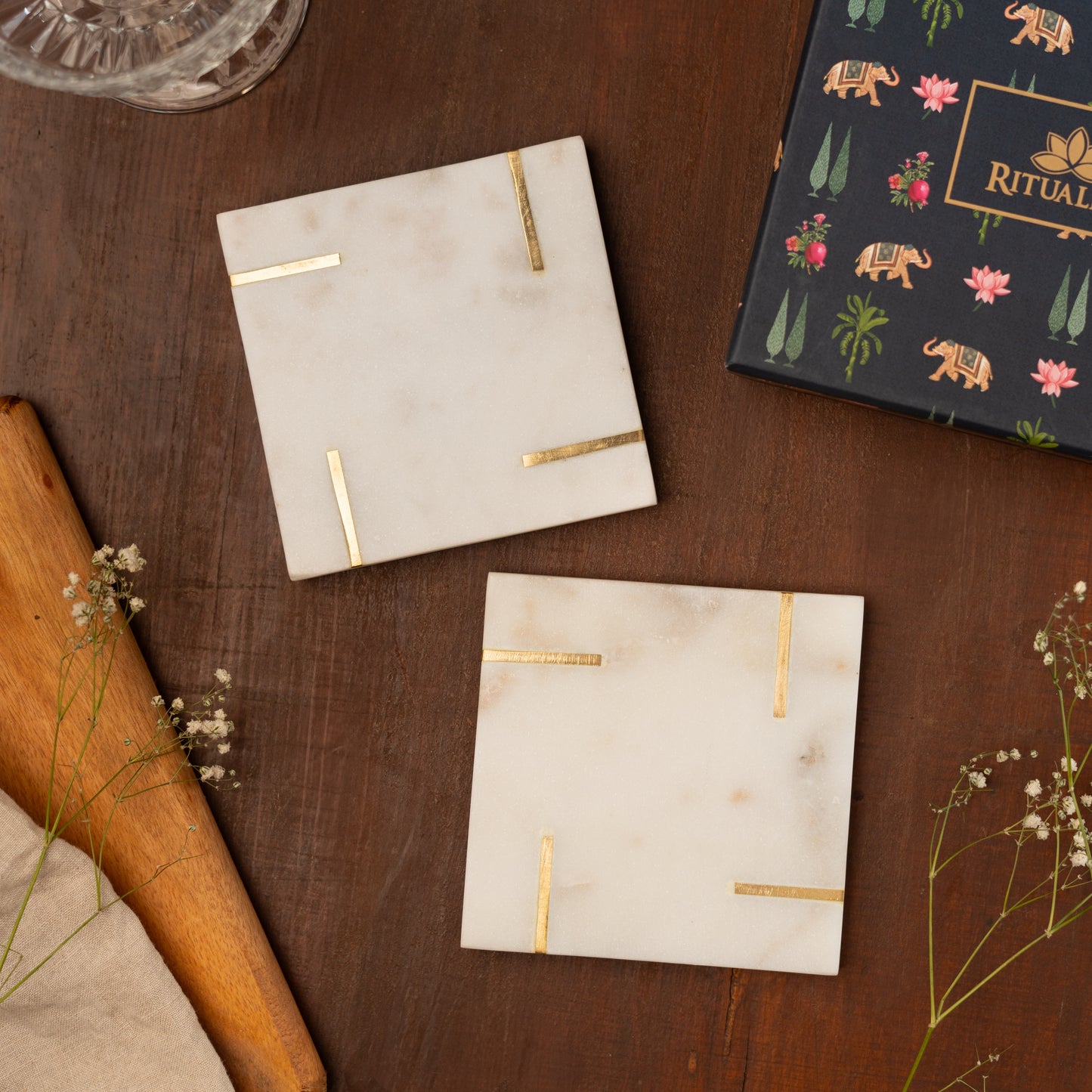 Marble Minar Coasters- Set of 2