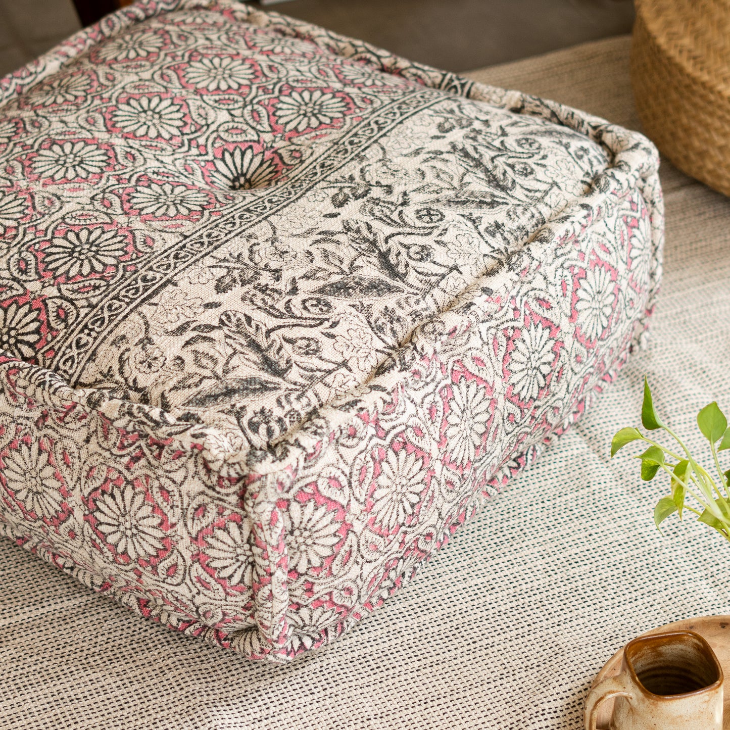 Hand Block Print Square Floor Cushions