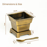 Brass Hawan Kund  with Spoon for Vedic Rituals at Home