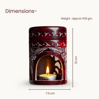 Neerja Maroon Hand Carved Lotus Soapstone Burner Diffuser