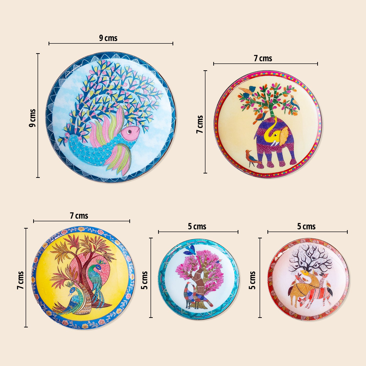 Gondh Fridge Magnets- Set of 5