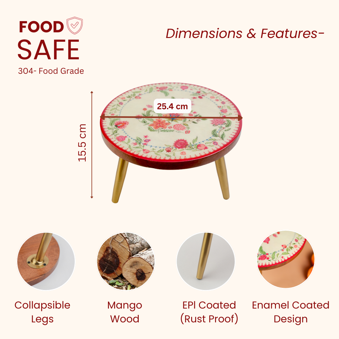 Anar-Pushp Collapsible Wooden Cake Stand