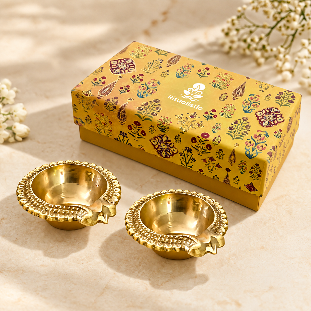 Brass Divya Diya-Set of 2 in a Gift Box
