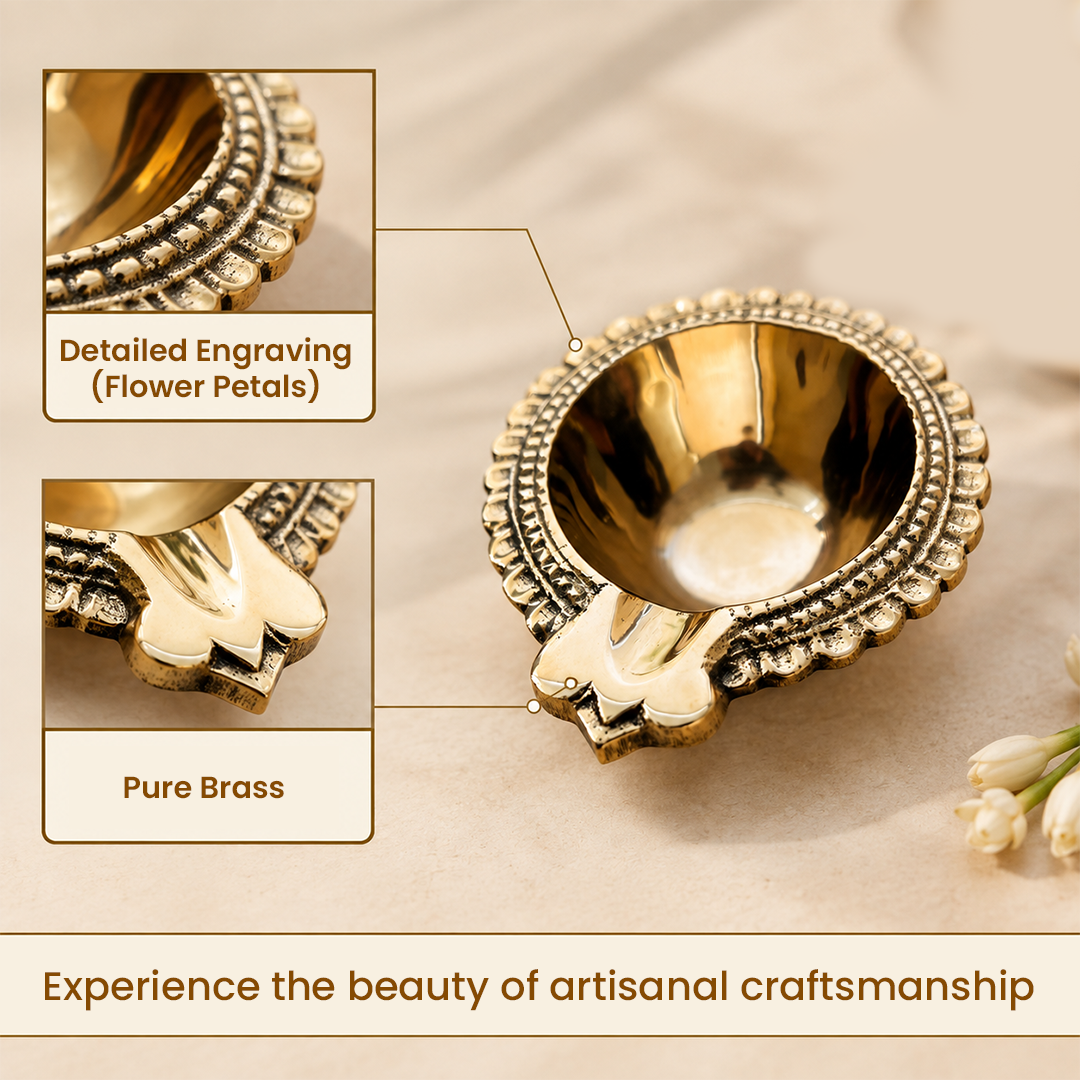 Brass Divya Diya-Set of 2 in a Gift Box