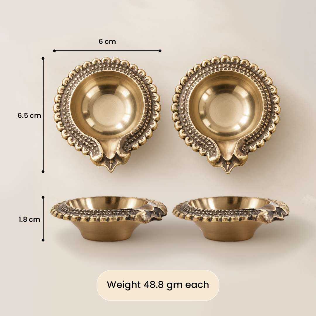 Brass Divya Diya-Set of 2 in a Gift Box
