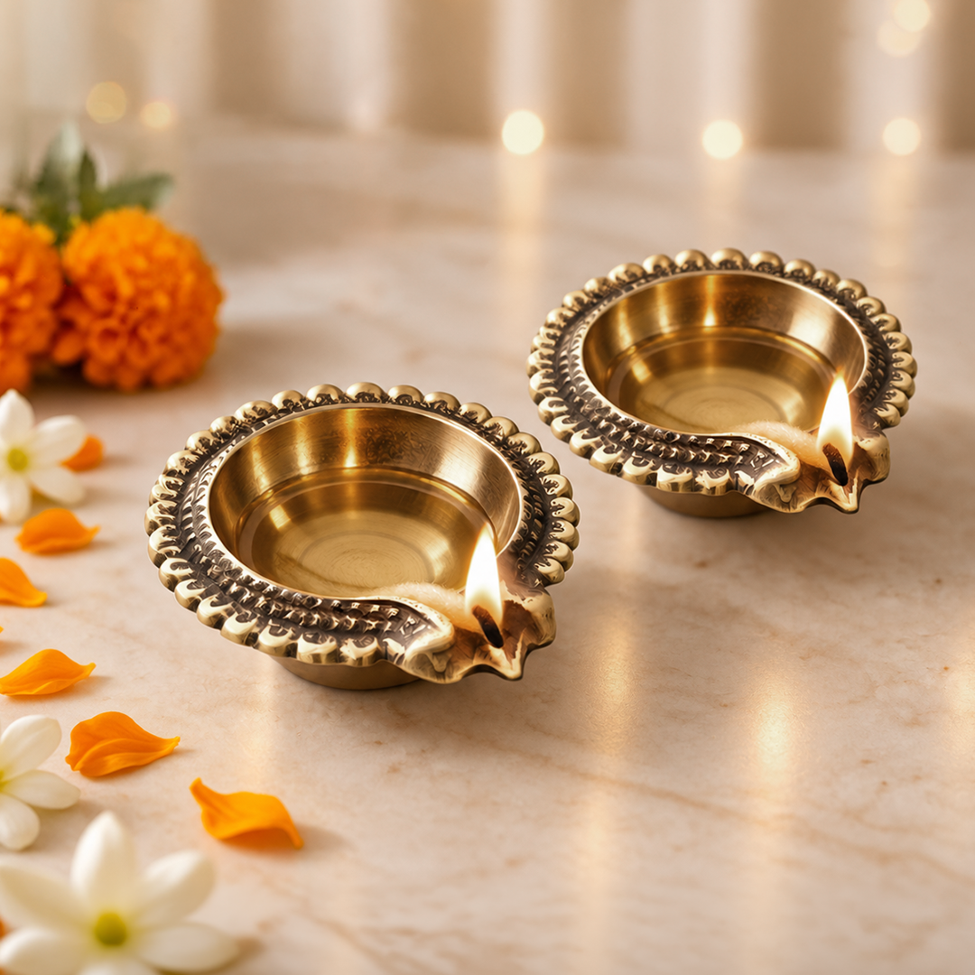 Brass Divya Diya-Set of 2 in a Gift Box