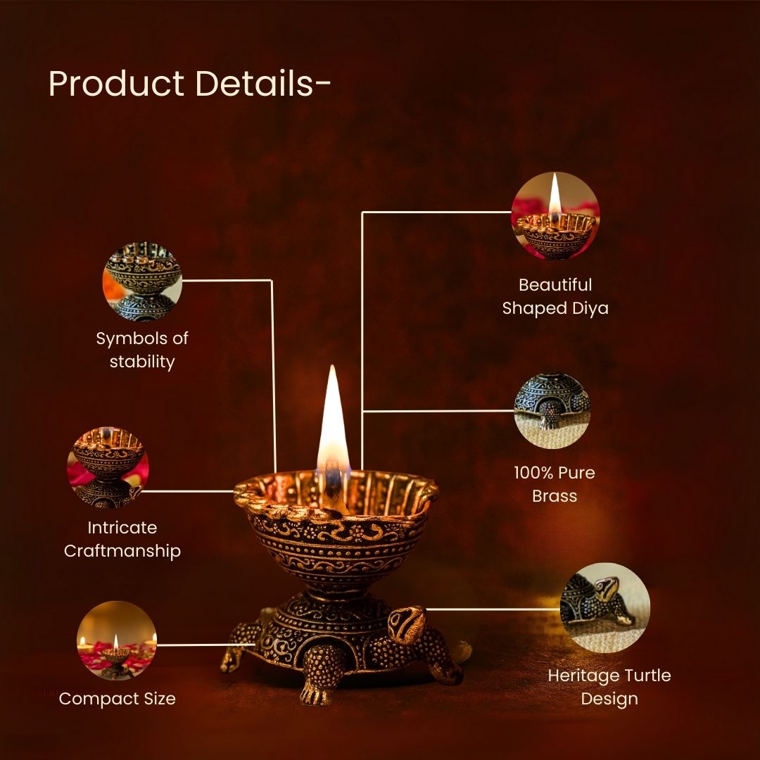 Kurma Avatar Tortoise Jyoti Brass Diya