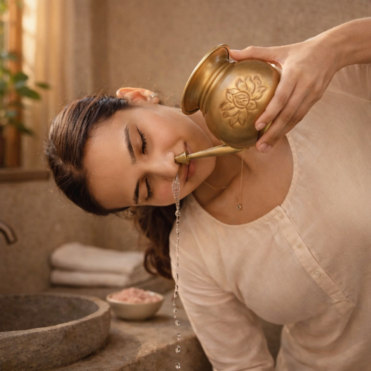 Brass-Lotus Jal Neti Pot