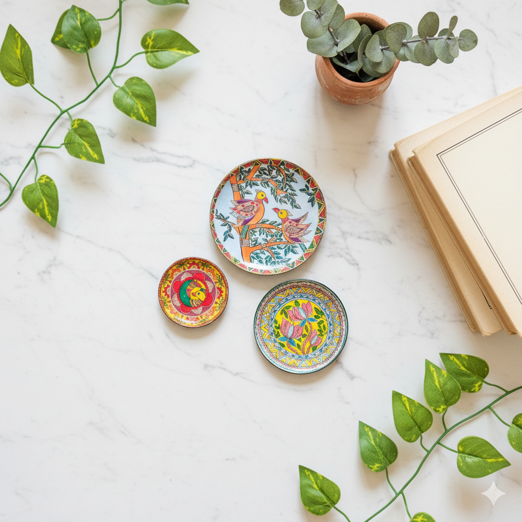 Madhubani Folk Art Magnets – Set of 3