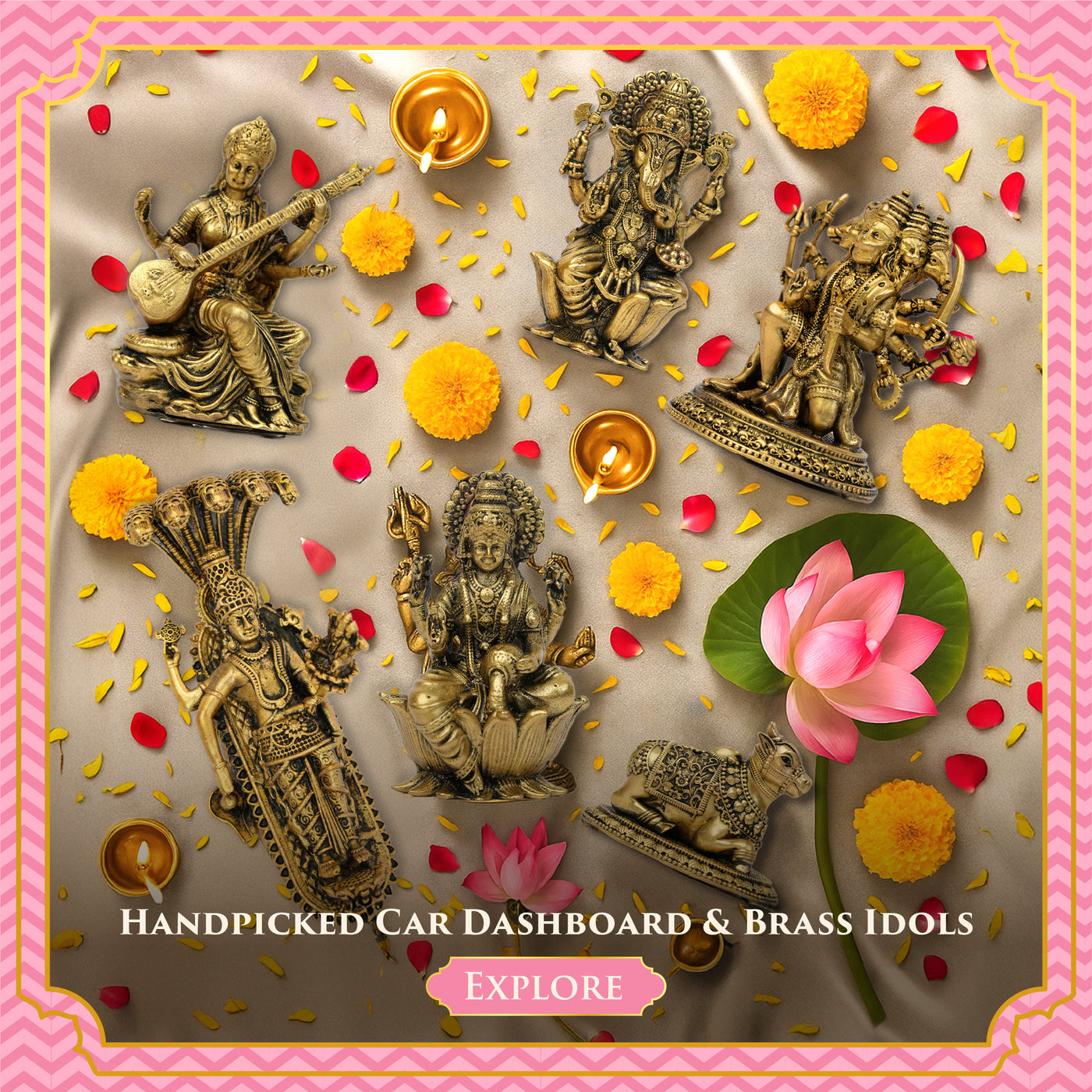 Sacred Brass Idols for Home & Car