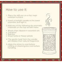 Gulzar White Flower Hand-carved Soapstone Burner Diffuser